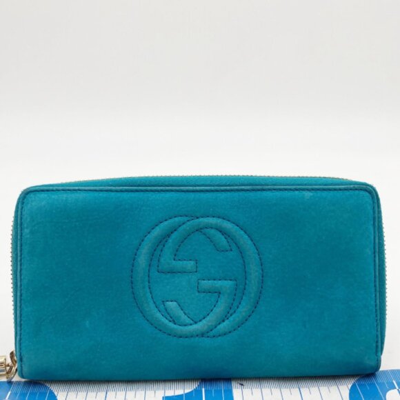 Gucci Turqoise Leather Soho Zip Around Wallet - Picture 1 of 12